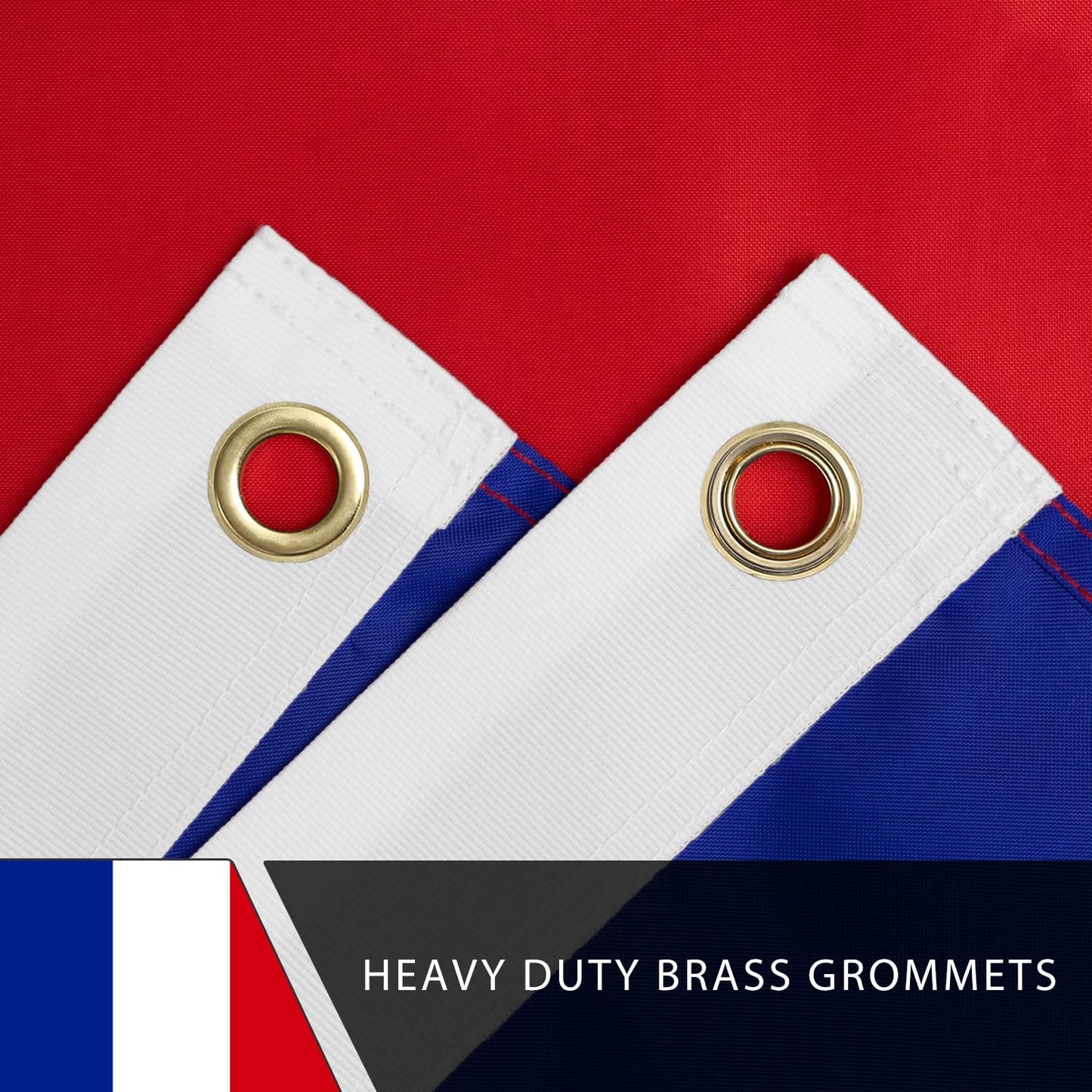 Hanylulu France Flag, Brightly Colored, Polyester with Brass Grommets Premium French Flag (3x5 Ft)